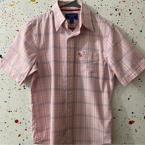 Abercrombie & Fitch Pink Plaid Button Up Shirt Men's Medium
